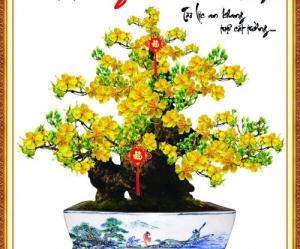 Gạch tranh 3d cây mai - 78G