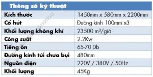 Máy hút bụi 2 túi vải 380V