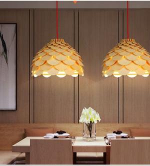 Đèn gỗ thả trần trang trí tại Tp.HCM