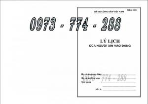 Quyển lý lịch của người xin vào Đảng - Lý lịch Đảng viên