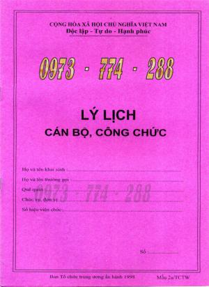 Bán mẫu hồ sơ cán bộ mẫu 2A/TCTW-2008
