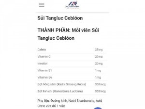 Tube/20 viên sủi dùng cho người mệt mỏi căng thẳng mất sức.