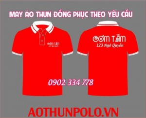 áo thun đồng phục quán cơm tấm đỏ