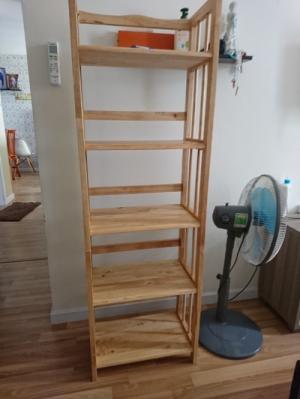 KỆ SÁCH GỖ CAO SU 5 TẦNG 50CM CAO 157CM , MỚI 100%