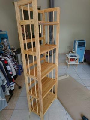 KỆ SÁCH GỖ CAO SU 5 TẦNG 50CM CAO 157CM , MỚI 100%