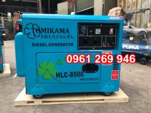 Máy phát điện chạy dầu Tomikama 8500 công suất 7kw có vỏ chống ồn, đề điện