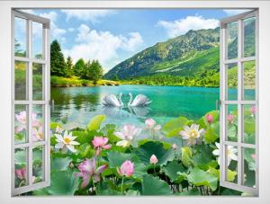 Gạch tranh ốp tường 3d - phong cảnh thiên nhiên