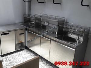 Quầy pha chế inox cho người muốn mở quán trà chanh, trà sữa