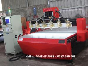 Máy CNC khắc gỗ | Máy khắc gỗ 1825-6 | Máy đục gỗ 6 đầu