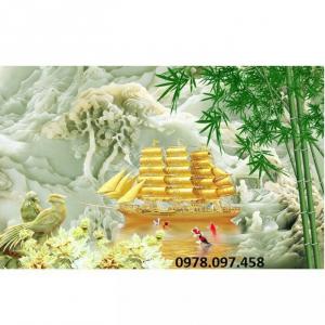 Tranh gạch men 3D - tranh thuyền buồm