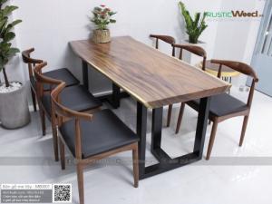 Bộ bàn ăn gỗ me tây + 6 ghế 170x75cm