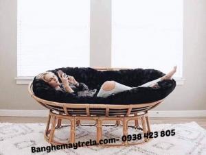 Băng ghế mây papasan đôi nằm thư giãn