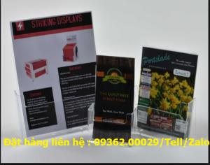 Kệ mica để sản phẩm mẫu trưng bày, kệ đựng tờ rơi , tài liệu A4