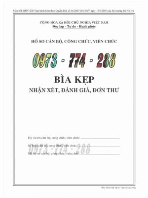 Bìa kẹp nghị quyết, quyết định về nhân sự - của Bộ Nội vụ