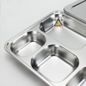 Khay cơm 5 ngăn inox 100%