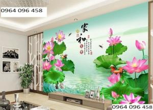 Tranh hoa sen 3d - gạch tranh 3d