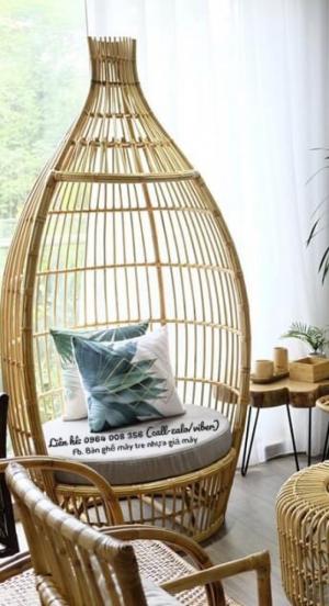 Ghế tổ chim mây tre cho quán cafe