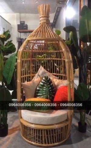 Ghế tổ chim mây tre cho quán cafe