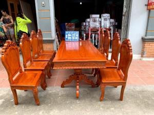 Bộ Bàn Ghế Ăn Gỗ Gõ Đỏ Mẫu Đẹp
