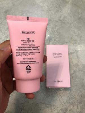 Kem chống nắng The Saem Eco Earth Power Pink Sun Cream xách tay Hàn Quốc