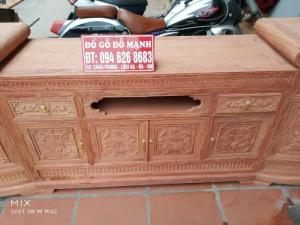 Kệ tivi kiểu cánh cong gỗ hương đá