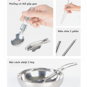 BỘ DỤNG CỤ ĂN CÁ NHÂN INOX 3 MÓN Gazelle Outdoors