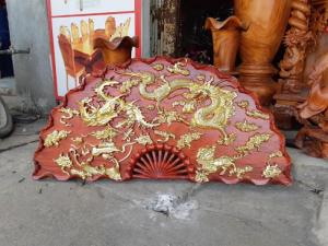 Quạt Gỗ Hương Dát Vàng