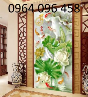 Tranh dán tường 3d phòng khách khổ dọc