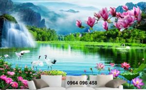 Tranh phong cảnh 3d thác nước