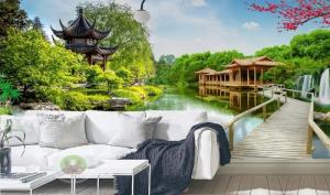 Tranh phong cảnh 3d thác nước