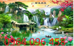 Tranh gạch men 3d cảnh sông núi