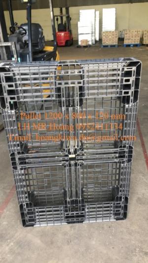 Pallet nhựa 1200 x 800 x 120 mm, Pallet nhựa nhập khẩu giá rẻ