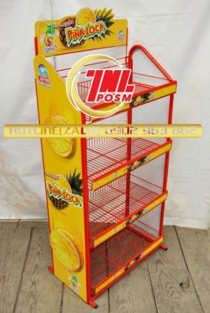 Kệ sắt trưng bày, quảng cáo sản phẩm.