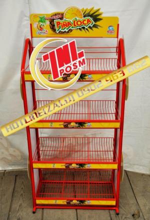 Kệ sắt trưng bày, quảng cáo sản phẩm.