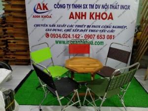 Ghế Xếp Lưới Inox Cà Phê