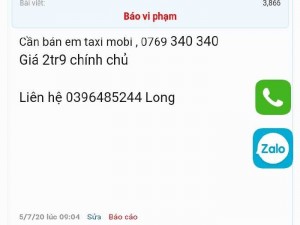 Bán sim số Taxi ABC ABC 0769 340 340