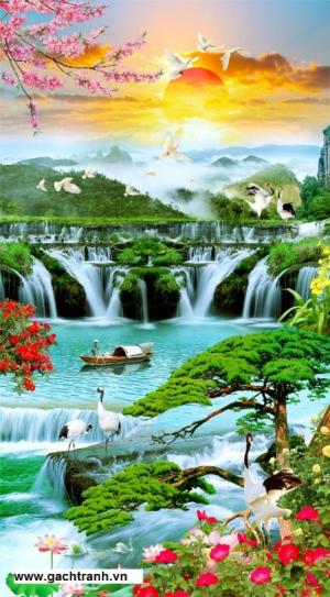 Gạch 3d suối thác chảy
