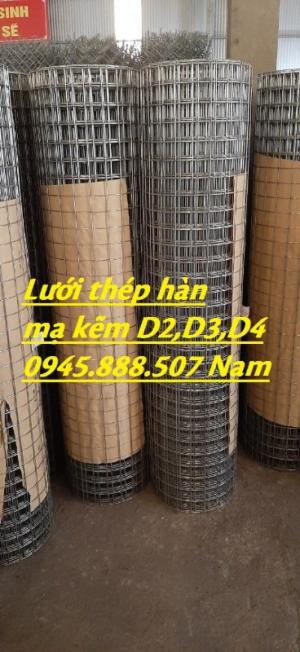 Lưới thép hàn mạ kẽm ô vuông phi 2 ô 25, phi 2.5 ô 35,phi 3 ô 50,phi 4 ô 50