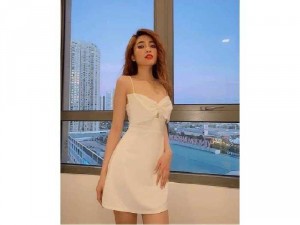 Đầm váy nữ trắng 2 dây body nơ ngực sexy