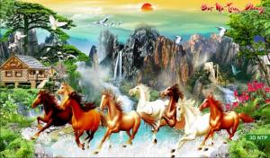 Mẫu tranh sứ ngọc phòng khách