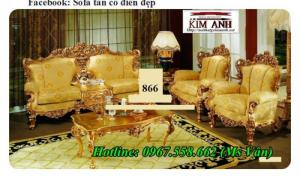 sofa cổ điển dát vàng