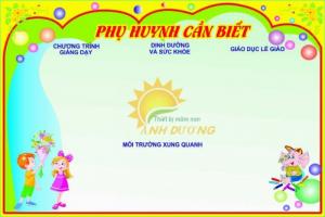 Cung cấp bảng biểu cho trường lớp mầm non
