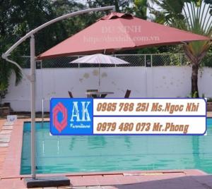 Ô dù cafe lệch tâm tròn