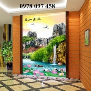 Tranh đẹp phòng khách- tranh gạch 3D