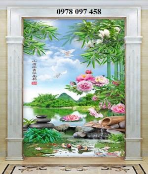 Tranh đẹp phòng khách- tranh gạch 3D