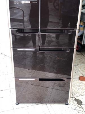 Tủ lạnh HITACHI R-G5200D 6 cánh, mặt gương màu NÂU ĐỎ, 517L, Date 2013