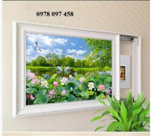 Tranh hoa sen in 3D - tranh gạch