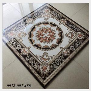 Thảm gạch khổ vuông hoa đỏ