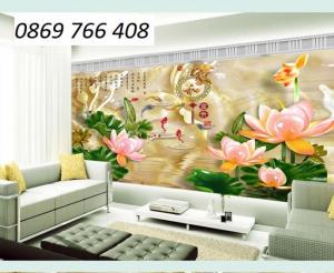 Tranh gạch 3D hoa sen