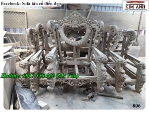 nhận gia công chạm cnc sofa gỗ cổ điển